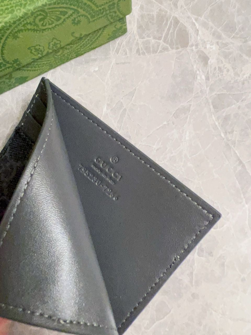 Gucci GG Card Case Detail In Black GG Supreme