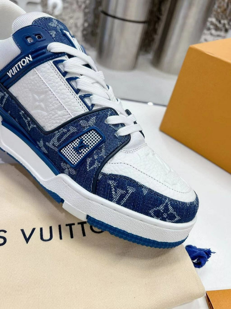 Louis Vuitton LV Trainer Monogram Denim White Blue (Pronta entrega)