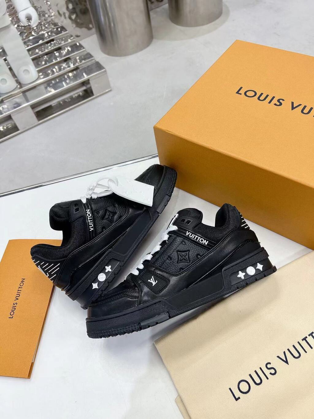 Louis Vuitton Trainer Black Embossed Monogram