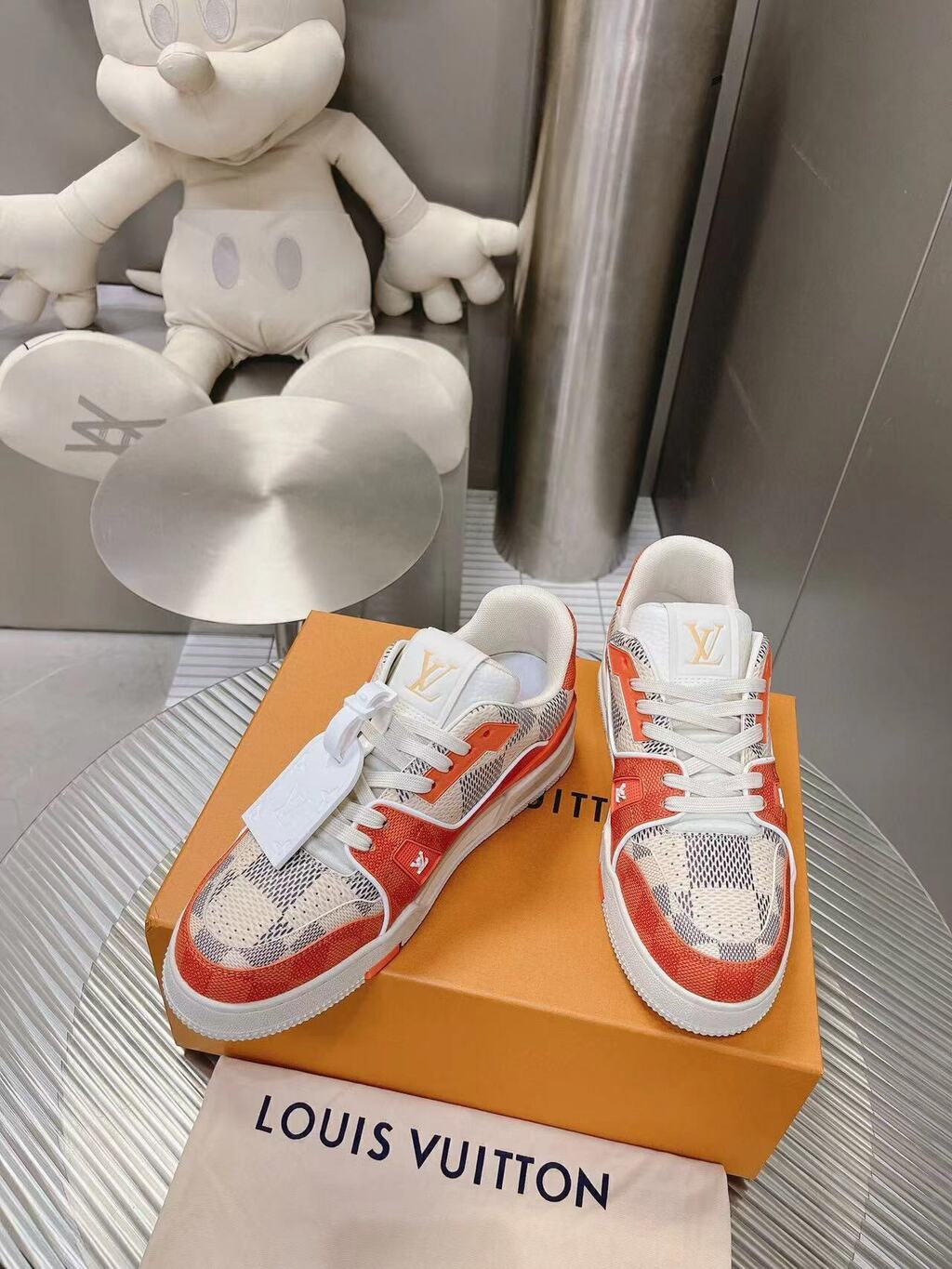 LOUIS VUITTON TRAINER WHITE/GREY/BROWN/ORANGE