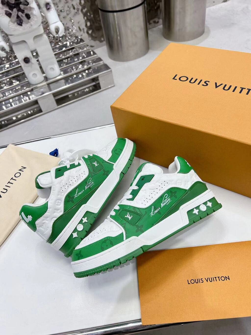 Louis Vuitton Trainer #54 Signature Green White