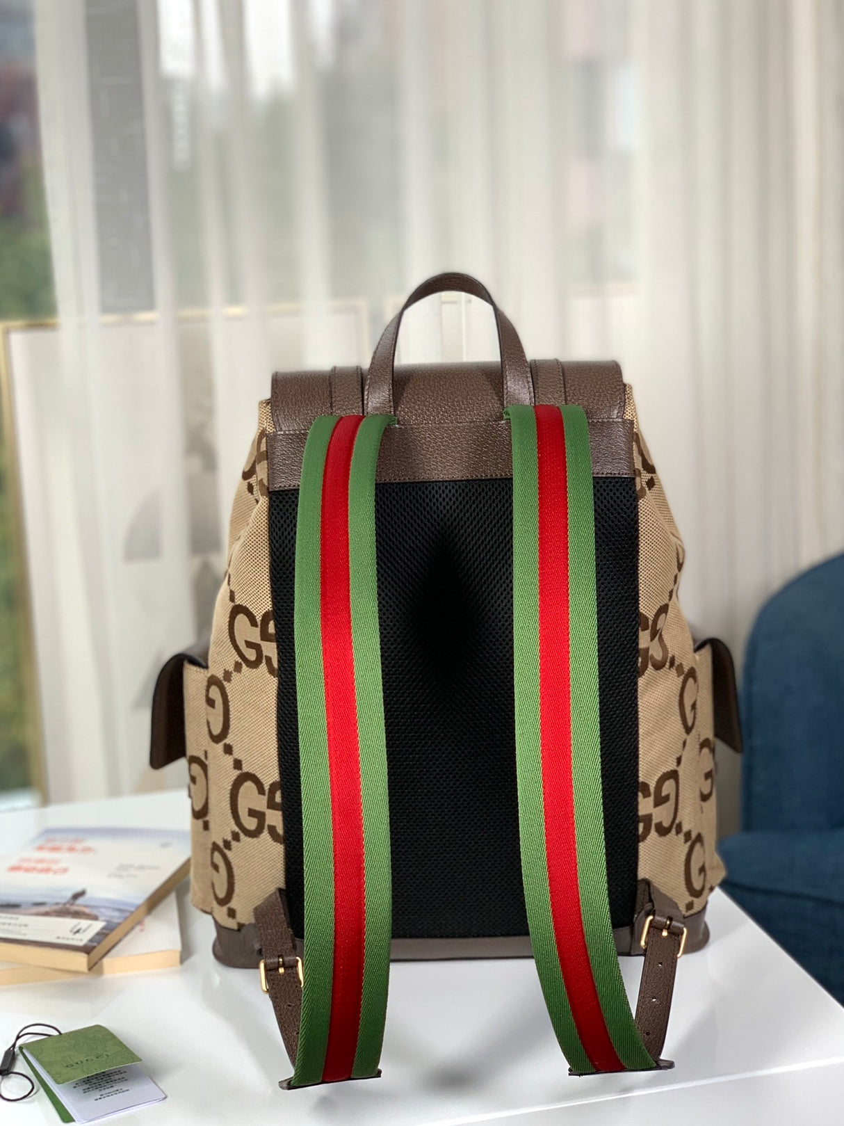 Gucci Backpack with Jumbo GG Camel/Ebony