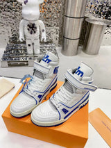 Louis Vuitton LV Trainer Sneaker Boot High White Blue