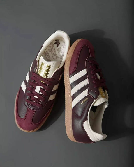 Adidas Samba OG Maroon Gold Metallic