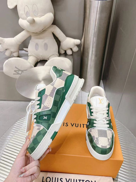 LOUIS VUITTON TRAINER WHITE/GREY/BROWN/GREEN