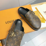 LOUIS VUITTON COSY FLAT COMFORT CLOG CACAO BROWN