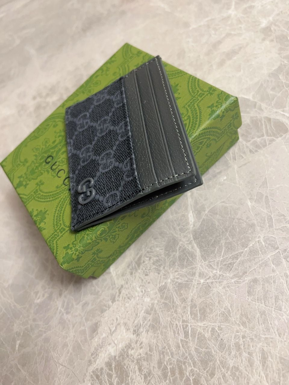 Gucci GG Card Case Detail In Black GG Supreme