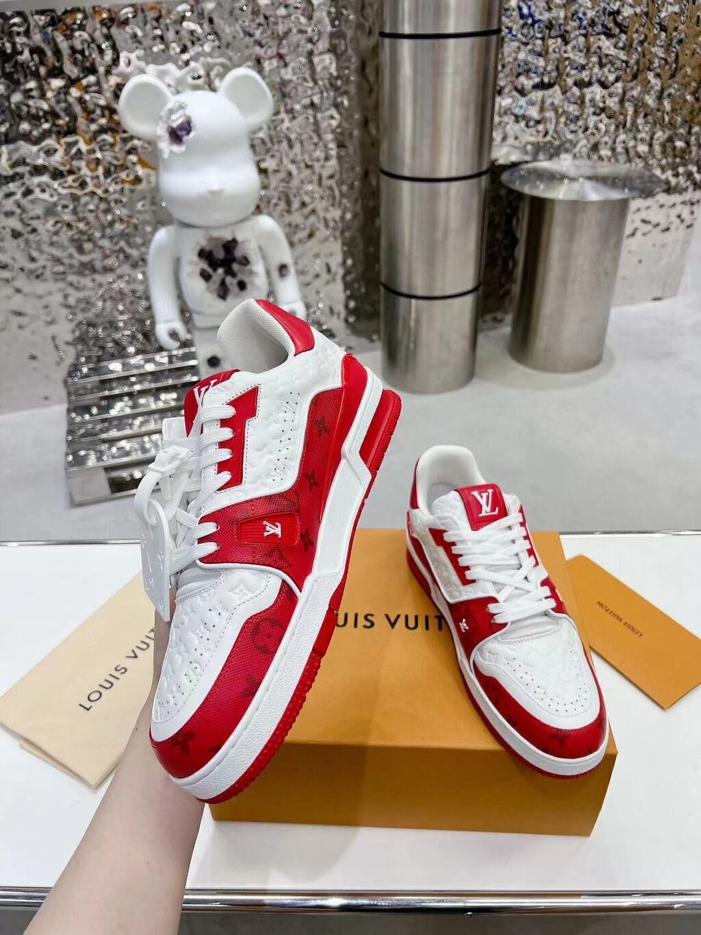 Louis Vuitton Trainer Signature #54 White/Red Monogram