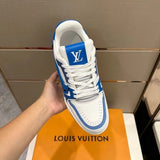 LOUIS VUITTON TRAINER SNEAKER LOW LV WHITE/BLUE