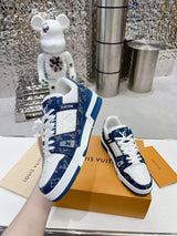 Louis Vuitton LV Trainer Monogram Denim White Blue (Pronta entrega)