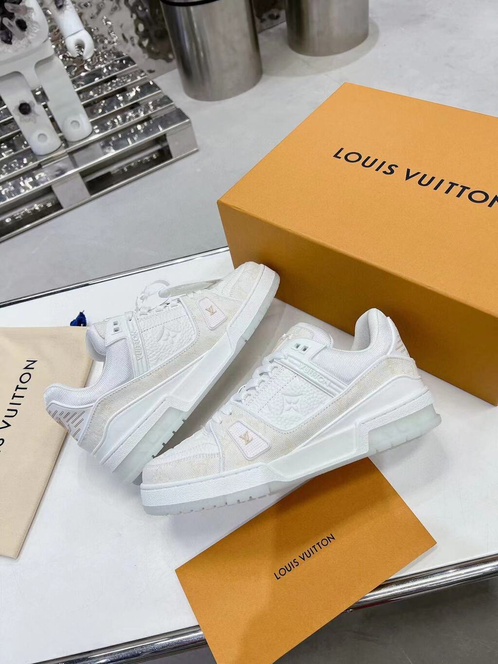 Louis Vuitton Trainer Denim White