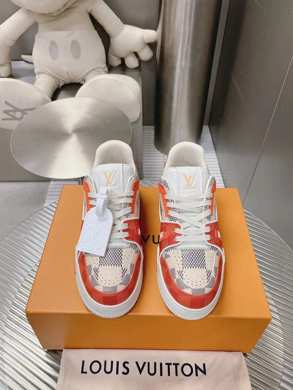 LOUIS VUITTON TRAINER WHITE/GREY/BROWN/ORANGE