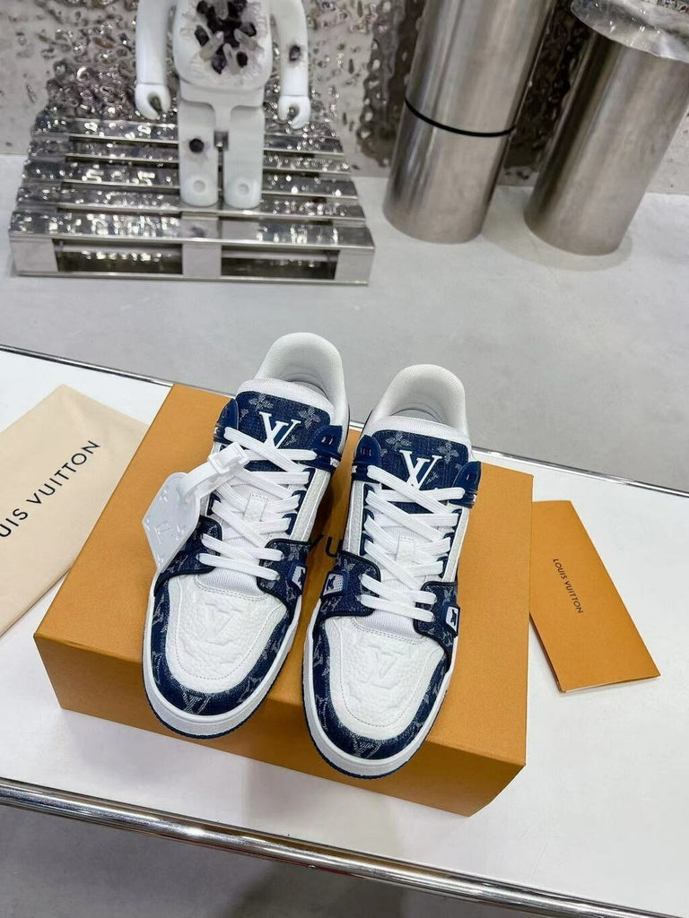 Louis Vuitton LV Trainer Monogram Denim White Blue (Pronta entrega)