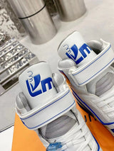 Louis Vuitton LV Trainer Sneaker Boot High White Blue