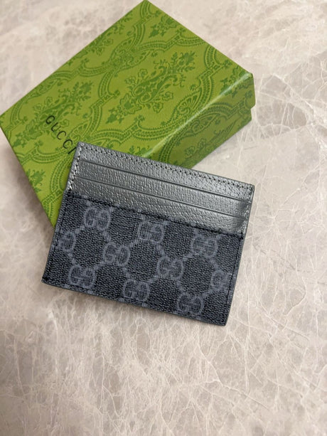 Gucci GG Card Case Detail In Black GG Supreme