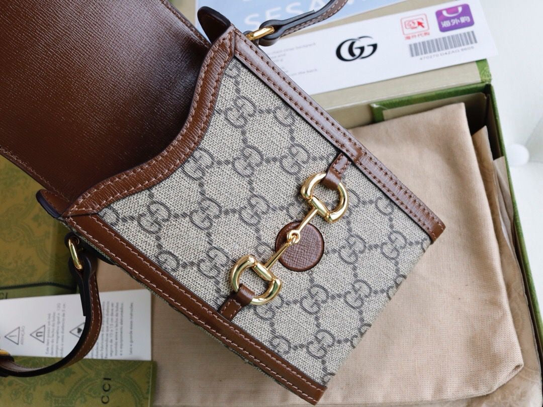 Mini Bag Gucci Horsebit 1955 Brown