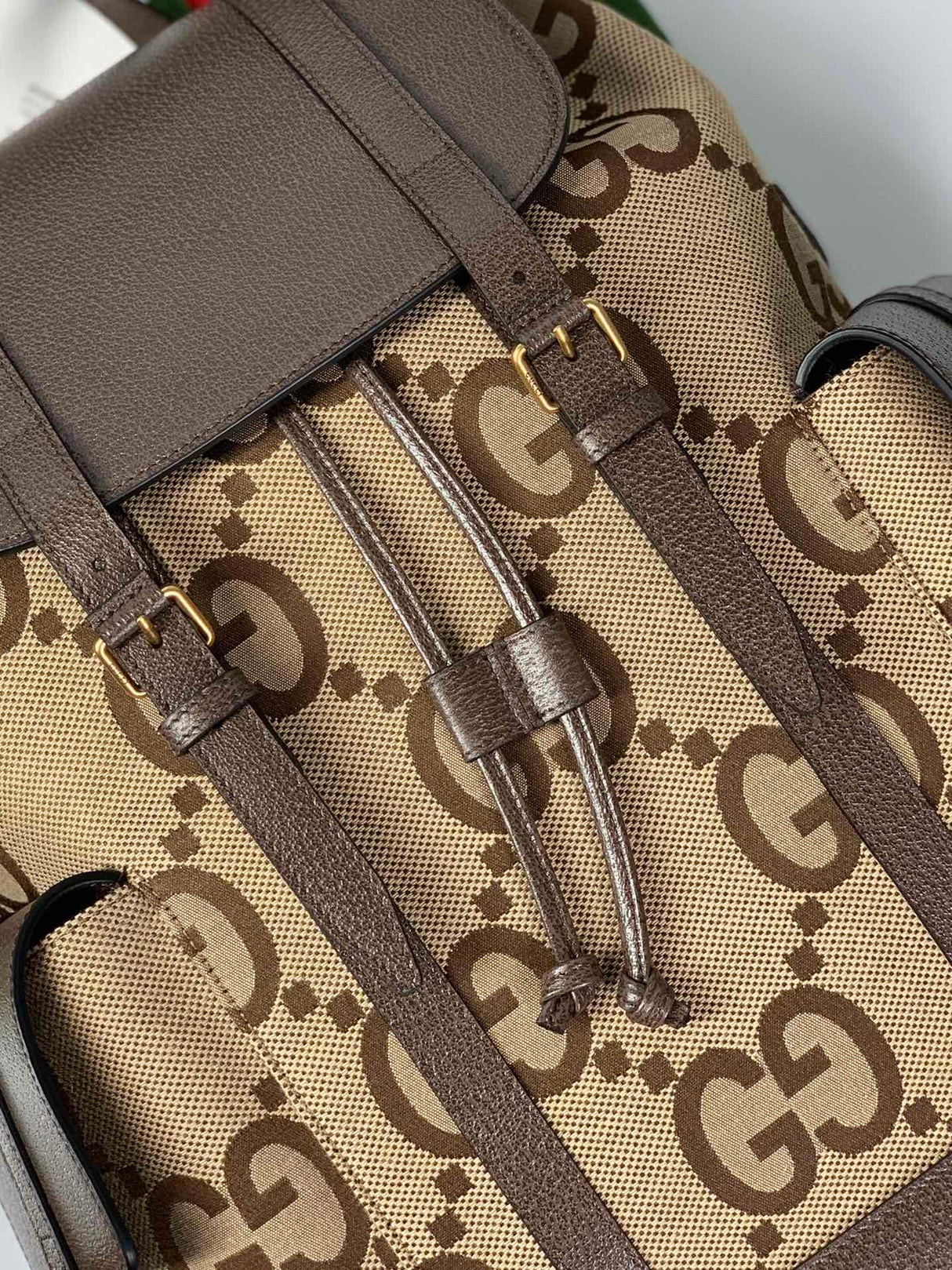 Gucci Backpack with Jumbo GG Camel/Ebony