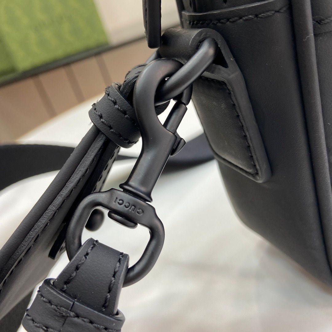 Gucci GG Rubber Effect Crossbody Bag Black