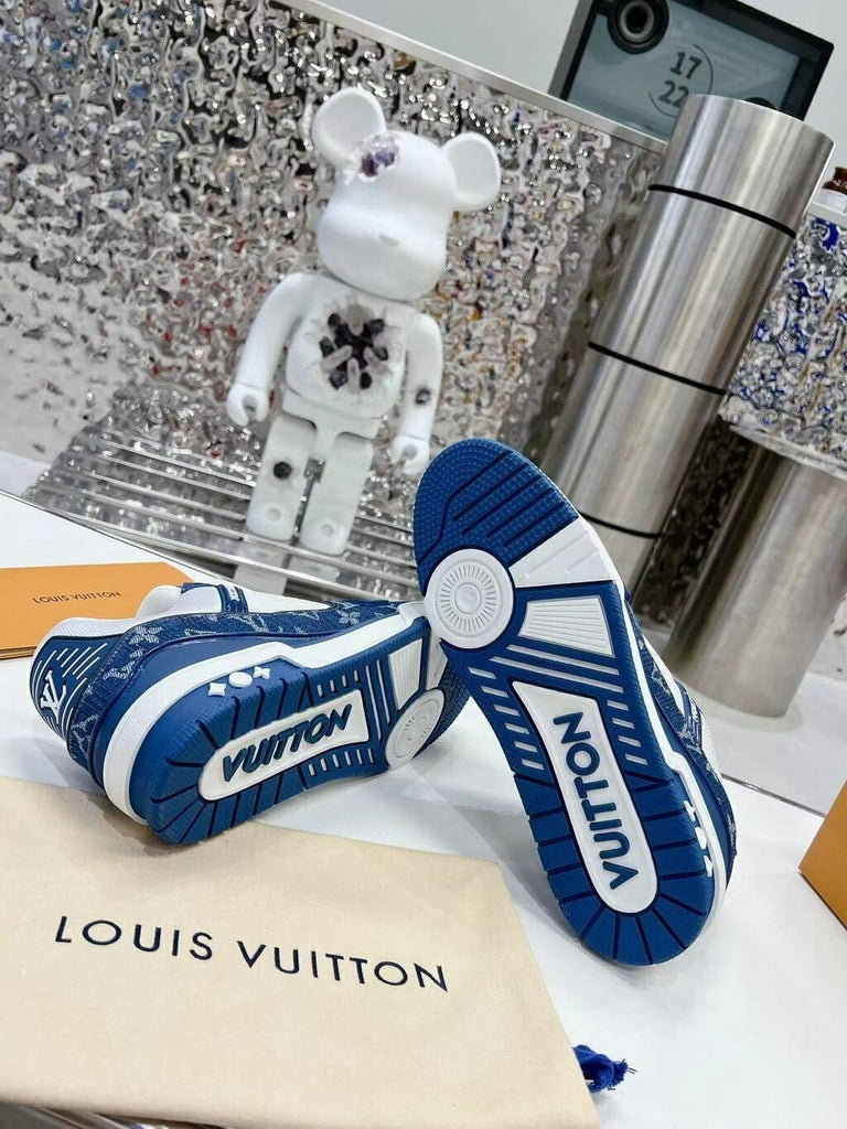 Louis Vuitton LV Trainer Monogram Denim White Blue (Pronta entrega)