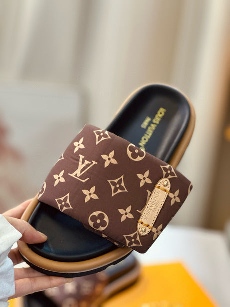 Chinelo Louis Vuitton Flatform Pool Pillow Cacao