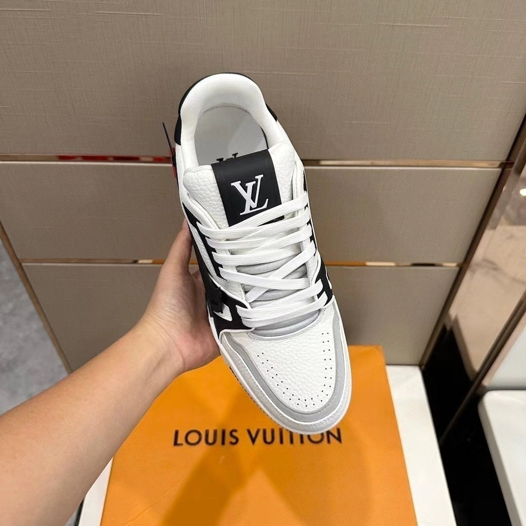 LOUIS VUITTON TRAINER SNEAKER LOW LV WHITE/BLACK