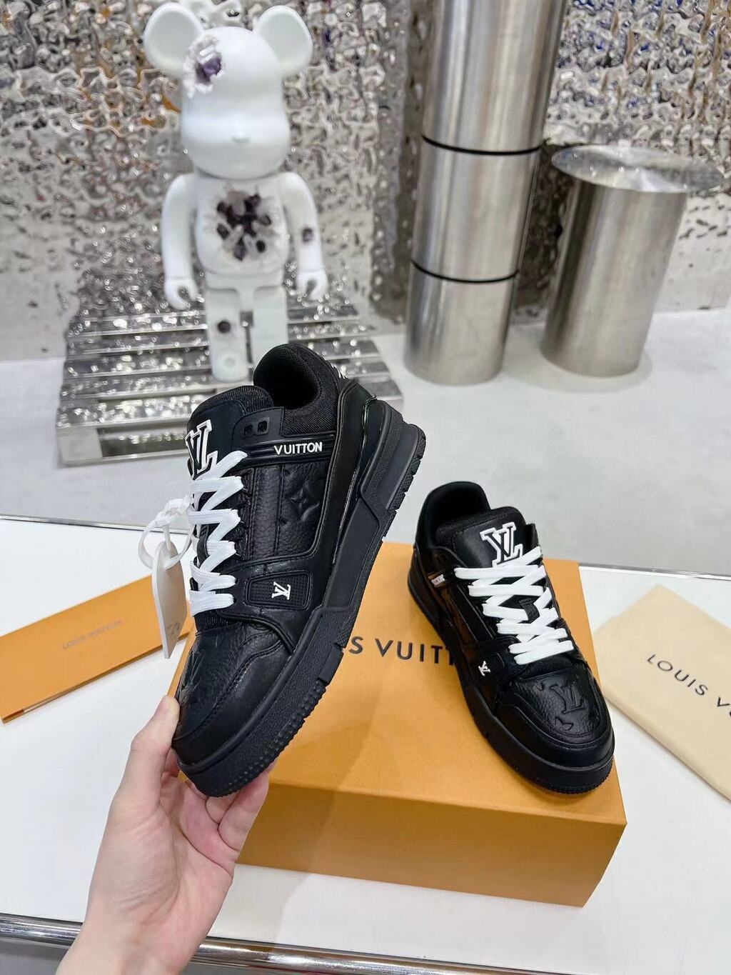 Louis Vuitton Trainer Black Embossed Monogram