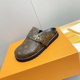 LOUIS VUITTON COSY FLAT COMFORT CLOG CACAO BROWN