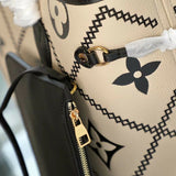 Louis Vuitton Neverfull MM Monogram Empriente Cream/Black M46040 31*28*14cm