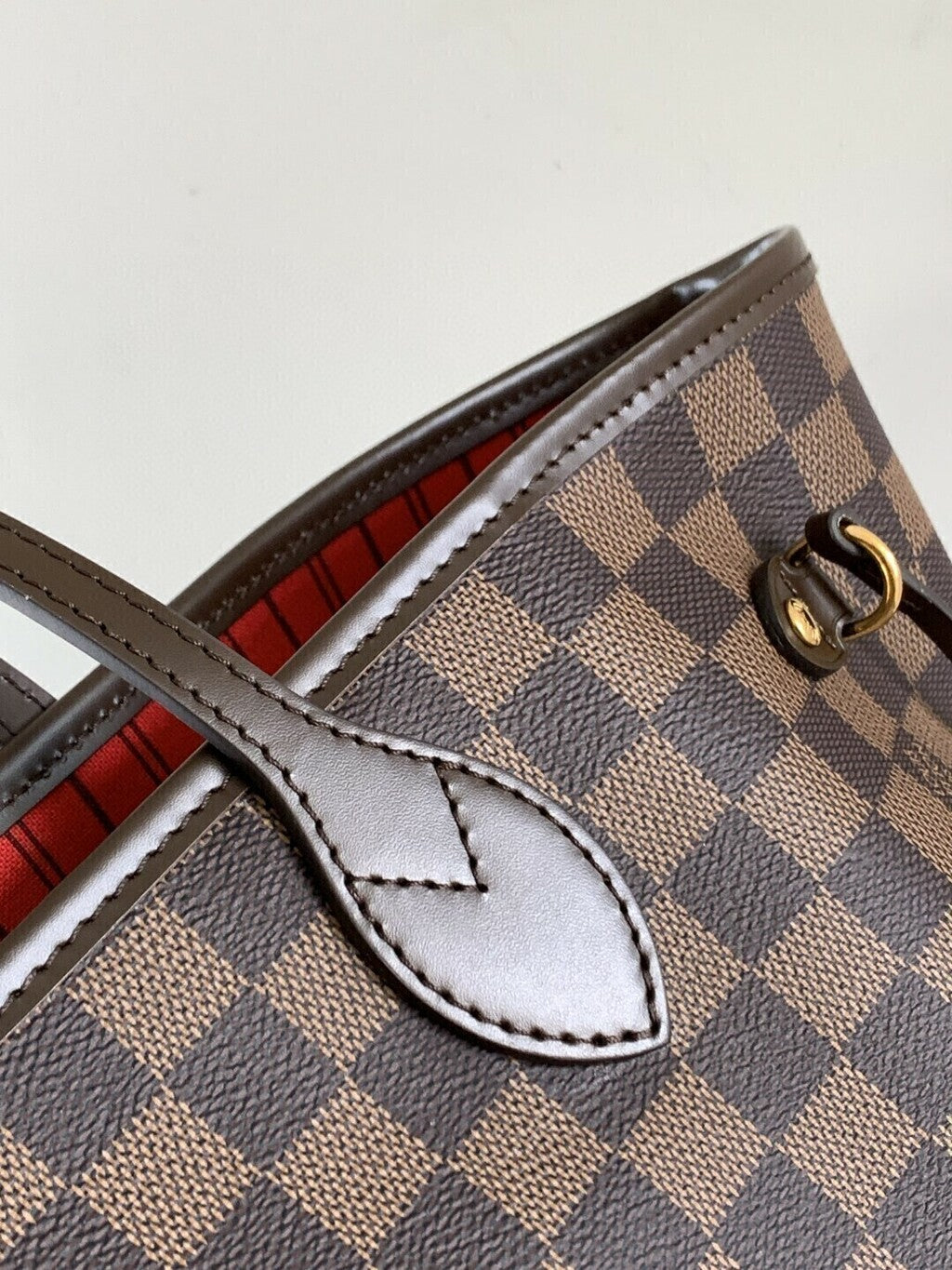 Louis Vuitton Neverfull Damier Ebene MM Cerise Lining M41358 32*29*17cm