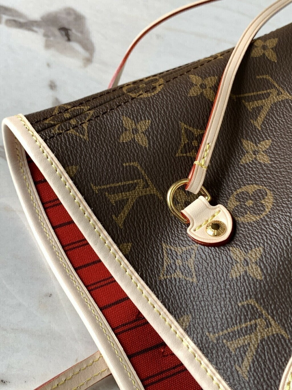 Louis Vuitton Neverfull Monogram MM Cerise Lining LV M41177 32*29*17cm