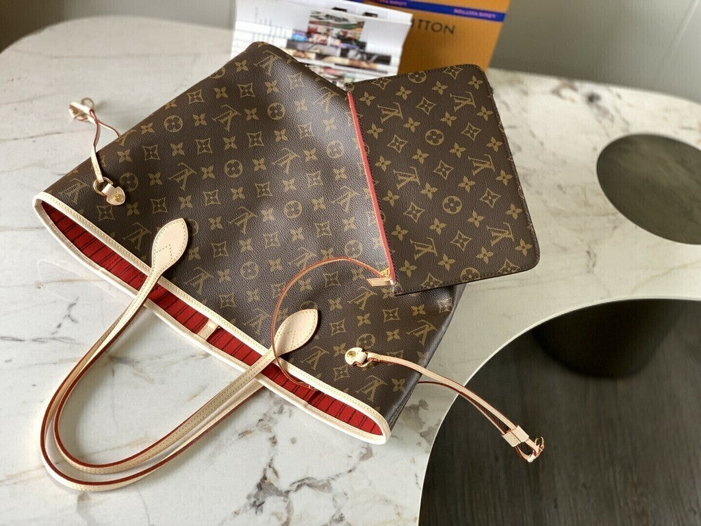 Louis Vuitton Neverfull Monogram MM Cerise Lining LV M41177 32*29*17cm