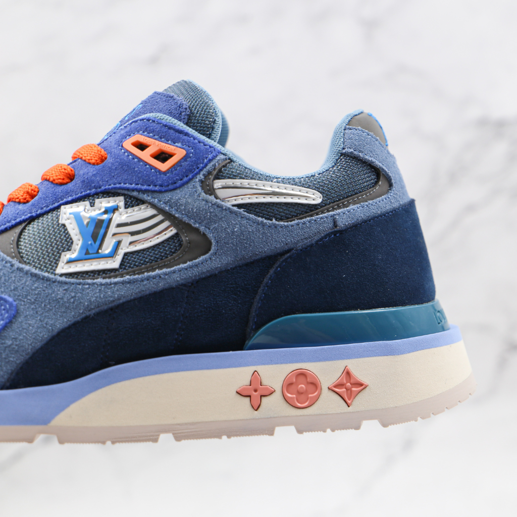 LOUIS VUITTON Run Away Sneakers Suede with Mesh Blue