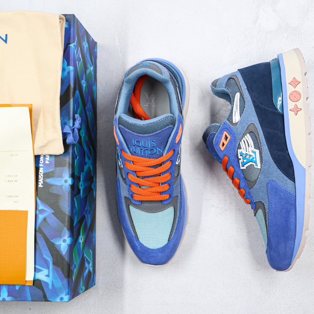 LOUIS VUITTON Run Away Sneakers Suede with Mesh Blue