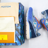 LOUIS VUITTON Run Away Sneakers Suede with Mesh Blue