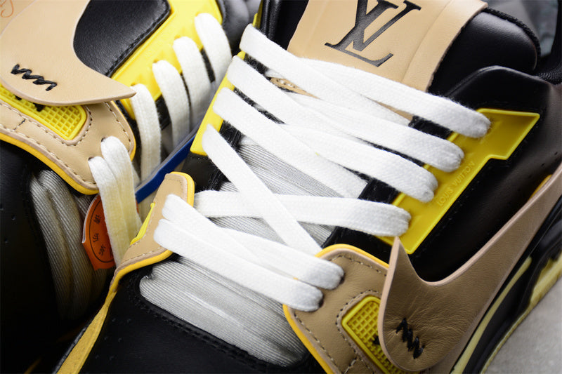 LOUIS VUITTON TRAINER SNEAKER LOW LV WHITE/BLACK/YELLOW