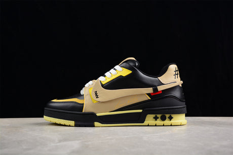 LOUIS VUITTON TRAINER SNEAKER LOW LV WHITE/BLACK/YELLOW