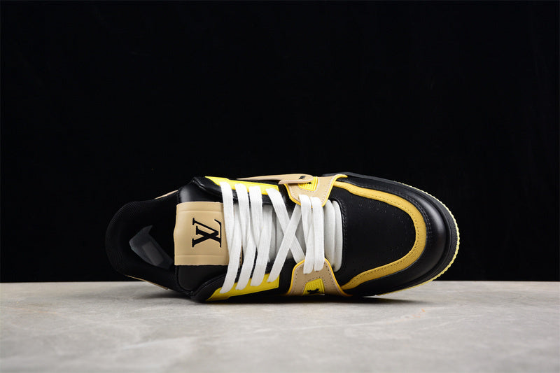 LOUIS VUITTON TRAINER SNEAKER LOW LV WHITE/BLACK/YELLOW