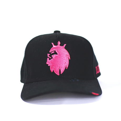 Boné Snapback Preto e Rosa